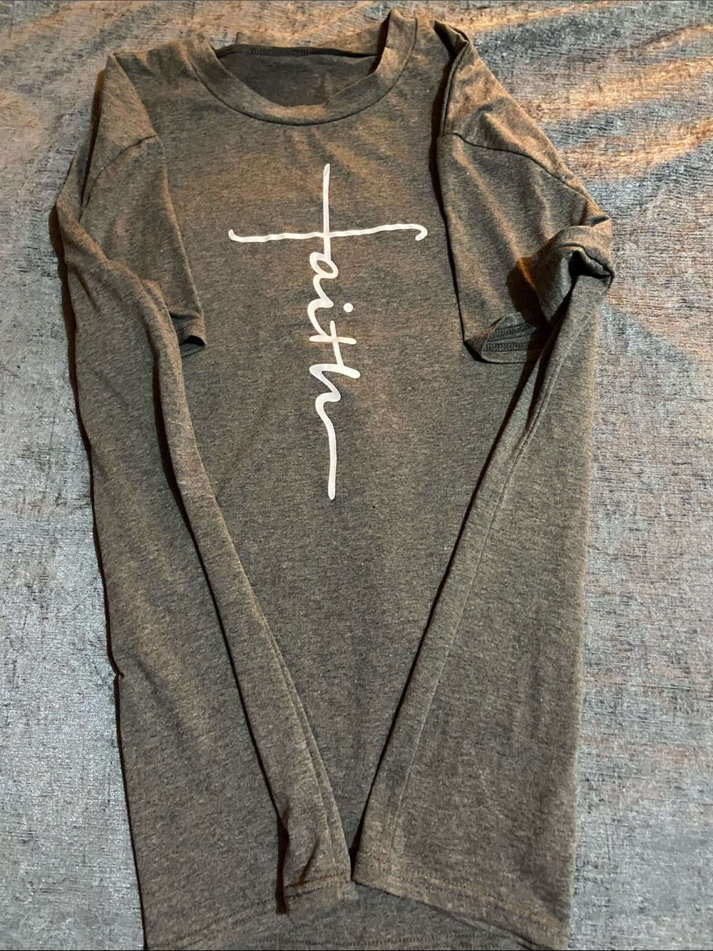 Faith Graphic Long-Sleeve Tee - Charcoal